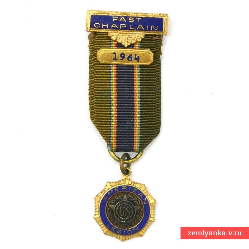 Должностная медаль на пилотку бывшего капеллана Американского легиона в 1964 году