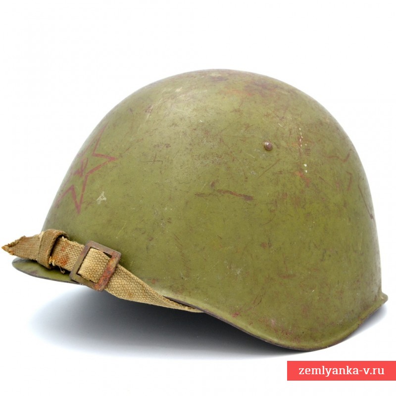 Стальной шлем (каска) СШ-39, 1 тип с налобной звездой