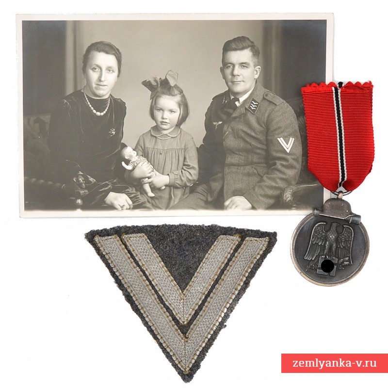 Медаль «мороженое мясо» с нашивкой и фото обер-ефрейтора Люфтваффе