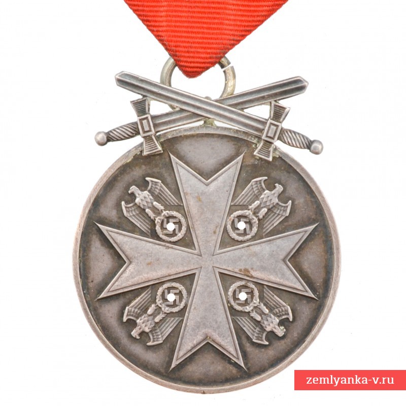 Медаль ордена Германского орла в серебре, с мечами. Блок-шрифт.