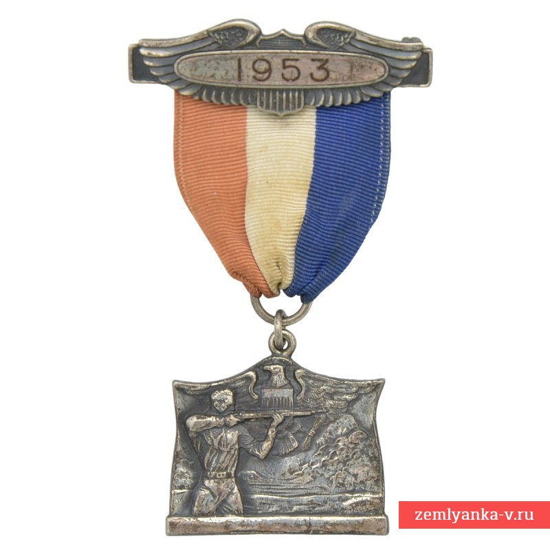 Медаль Национальной гвардии ВВС США за 3 место по стрельбе из винтовки, 1953 г.