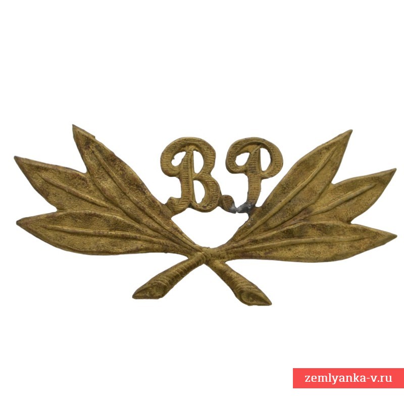 Кокарда гимназическая «ВР», буквы над листьями