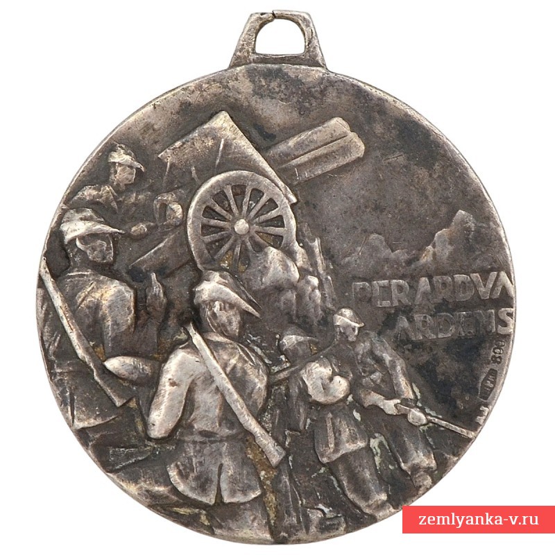 Серебряная медаль 2-го полка горной артиллерии для офицеров, Италия