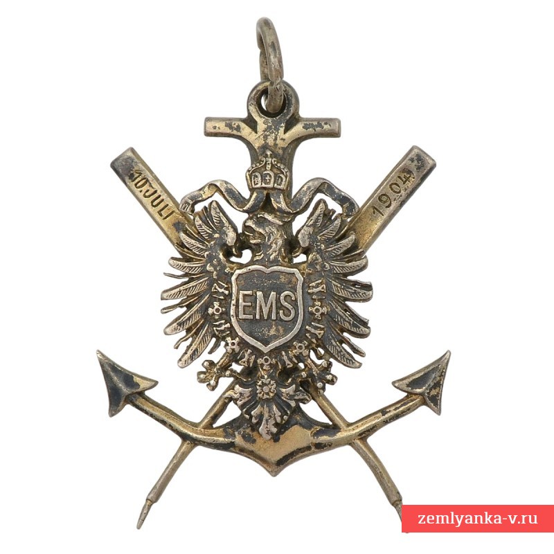 Знак призёра шлюпочных соревнования Кайзермарине на р. Эмс, 1904 г.