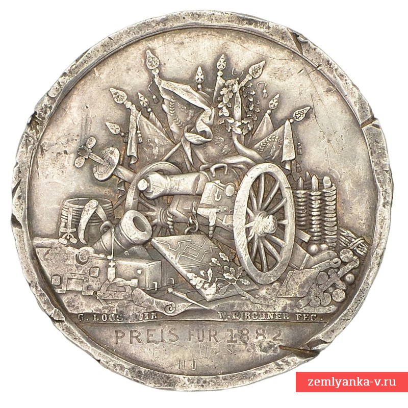 Серебряная медаль командиру 30-го полка полевой артиллерии Отто Лео. 1882 г.