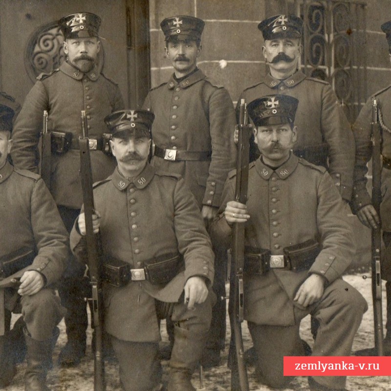 Фото солдат немецкого Ландштурма c винтовками Маузера обр. 1888 года 