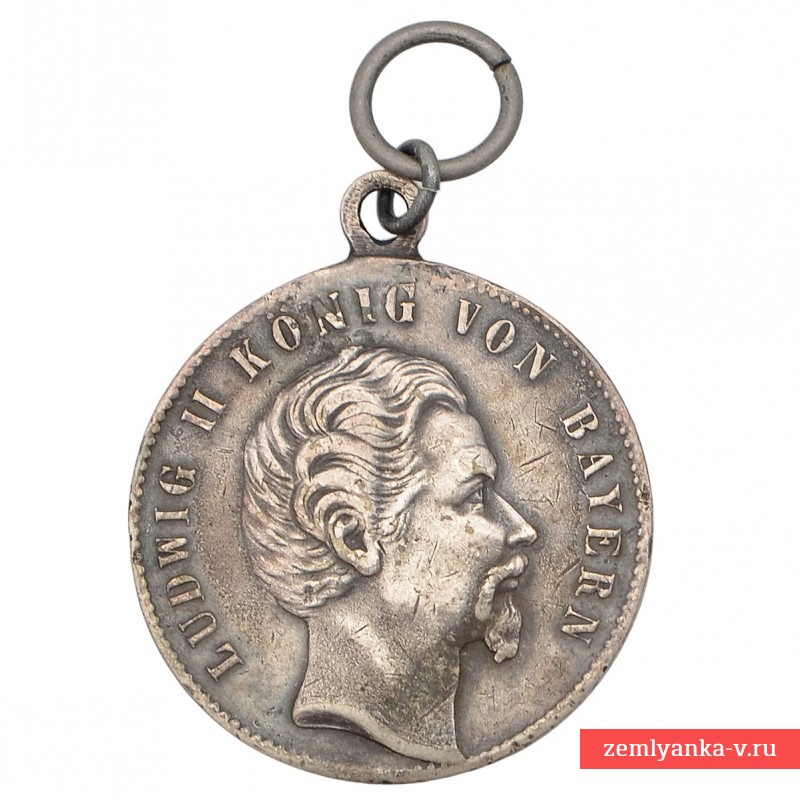 Бавария. Серебряная медаль коронации короля Людвига II, 1864 г.