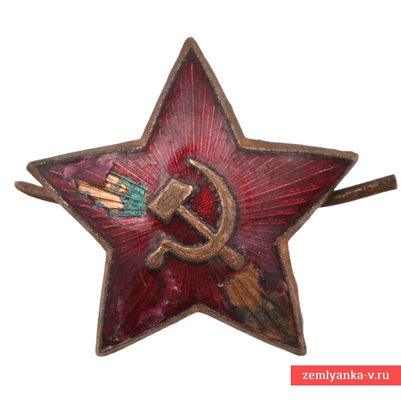 36-мм звезда на фуражку или буденовку РККА 