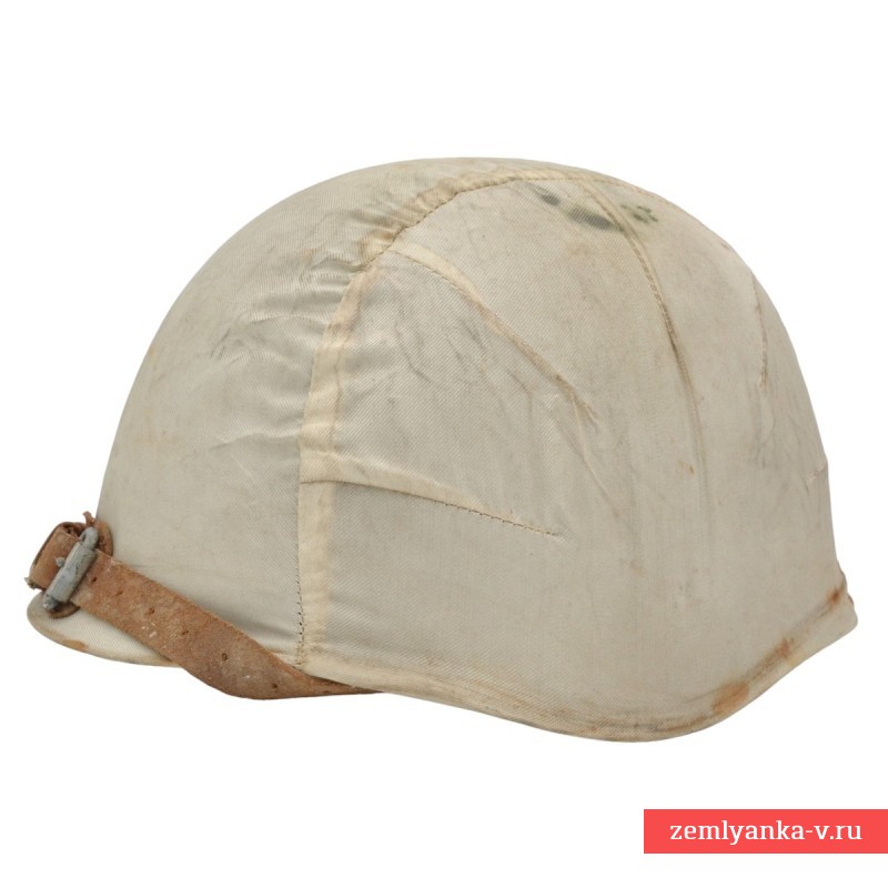 Стальной шлем (каска) СШ-60 в белом камуфляжном чехле