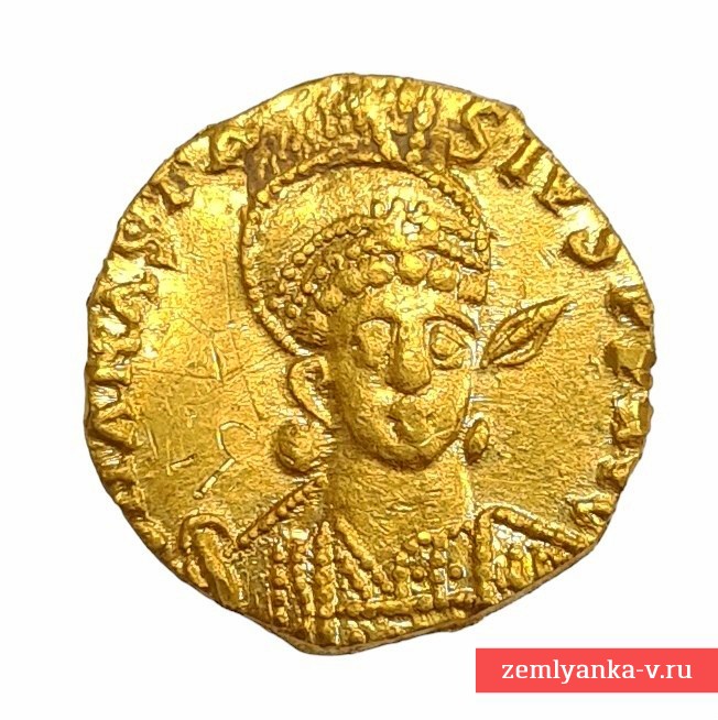 Монета – солид византийская, Анастасий