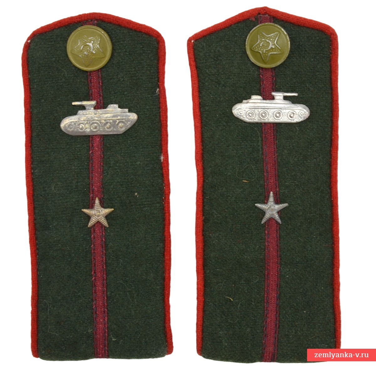Погоны полевые младшего лейтенанта АБТВ РККА образца 1943 года