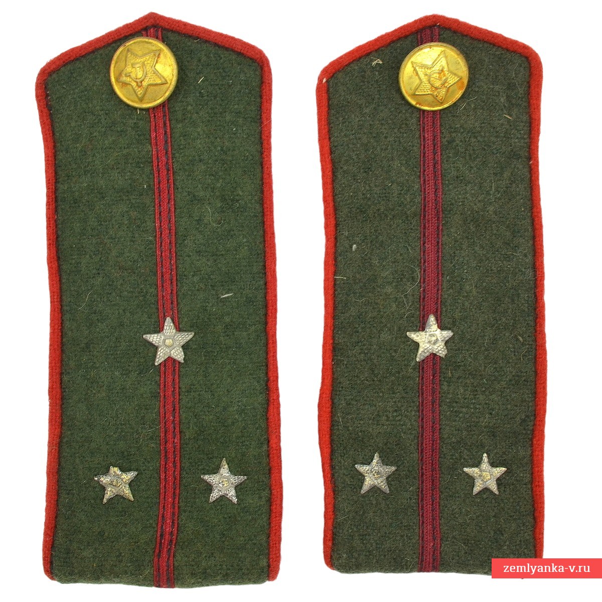Погоны полевые старшего лейтенанта АБТВ или артиллерии РККА образца 1943 года