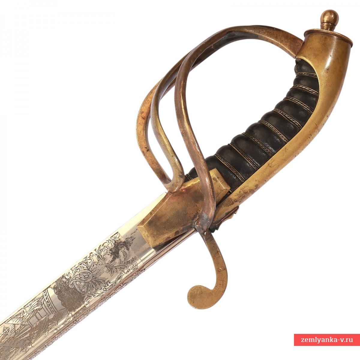 Палаш русский морской офицерский образца 1855 года c украшенным клинком