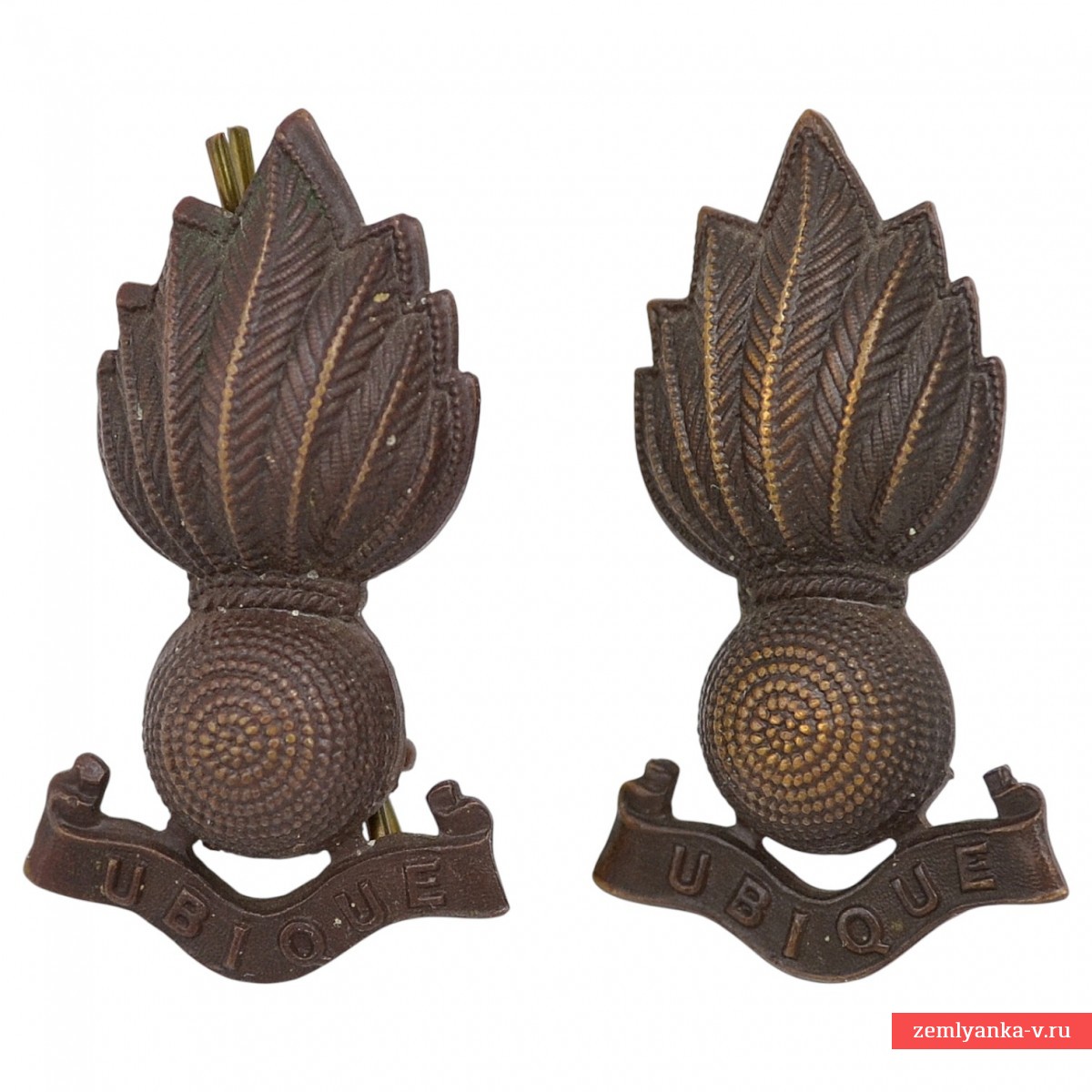 Офицерские петличные знаки Королевской артиллерии и инженерных частей Великобритании