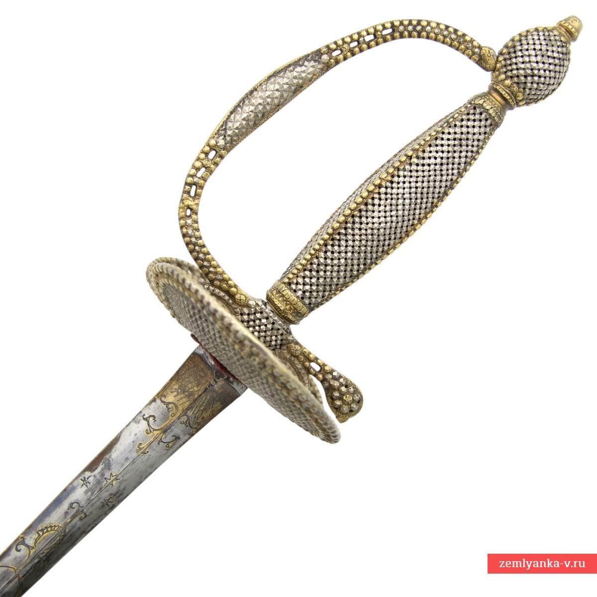 Французская камзольная шпага XVIII века с серебряным эфесом