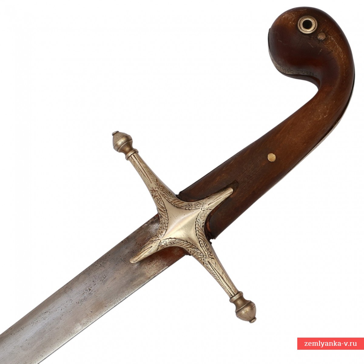 Шамшир с булатным клинком и серебряным прибором