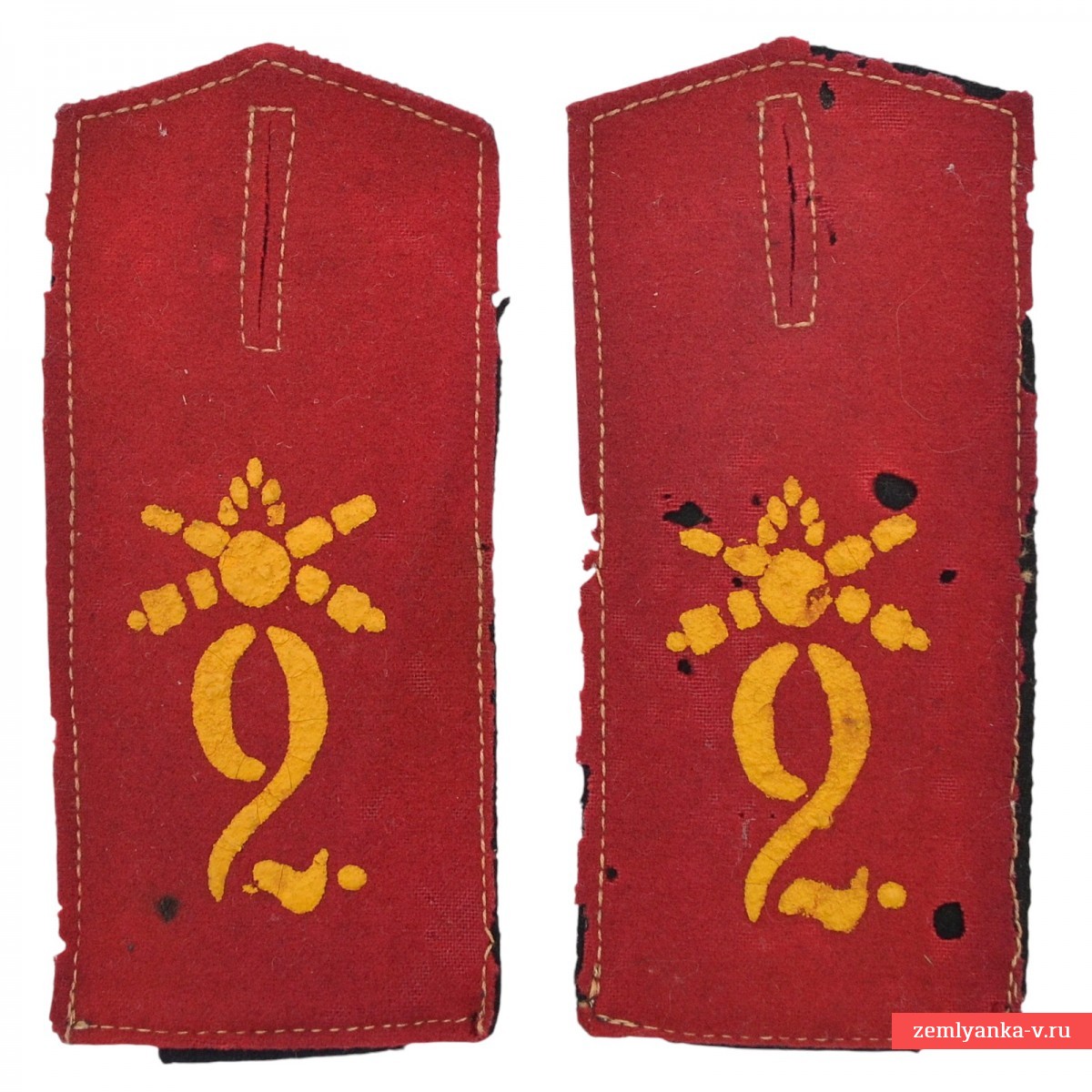 Погоны нижнего чина 2-ой гренадерской артиллерийской бригады РИА