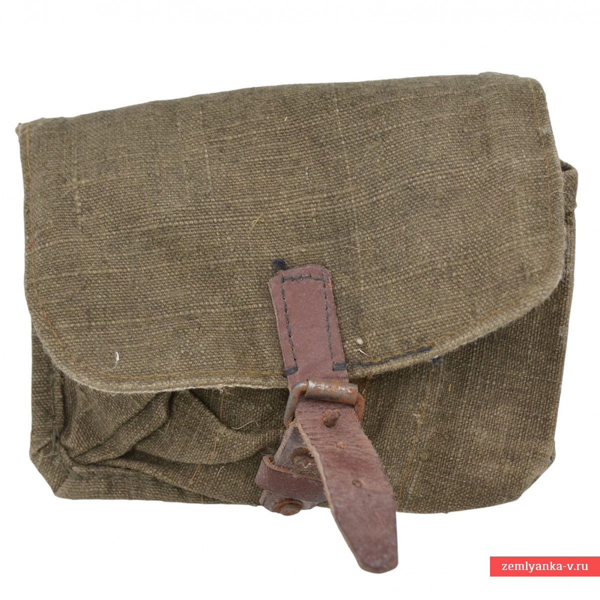 Подсумок для 3 гранат Ф-1, темный брезент, 1944 г.