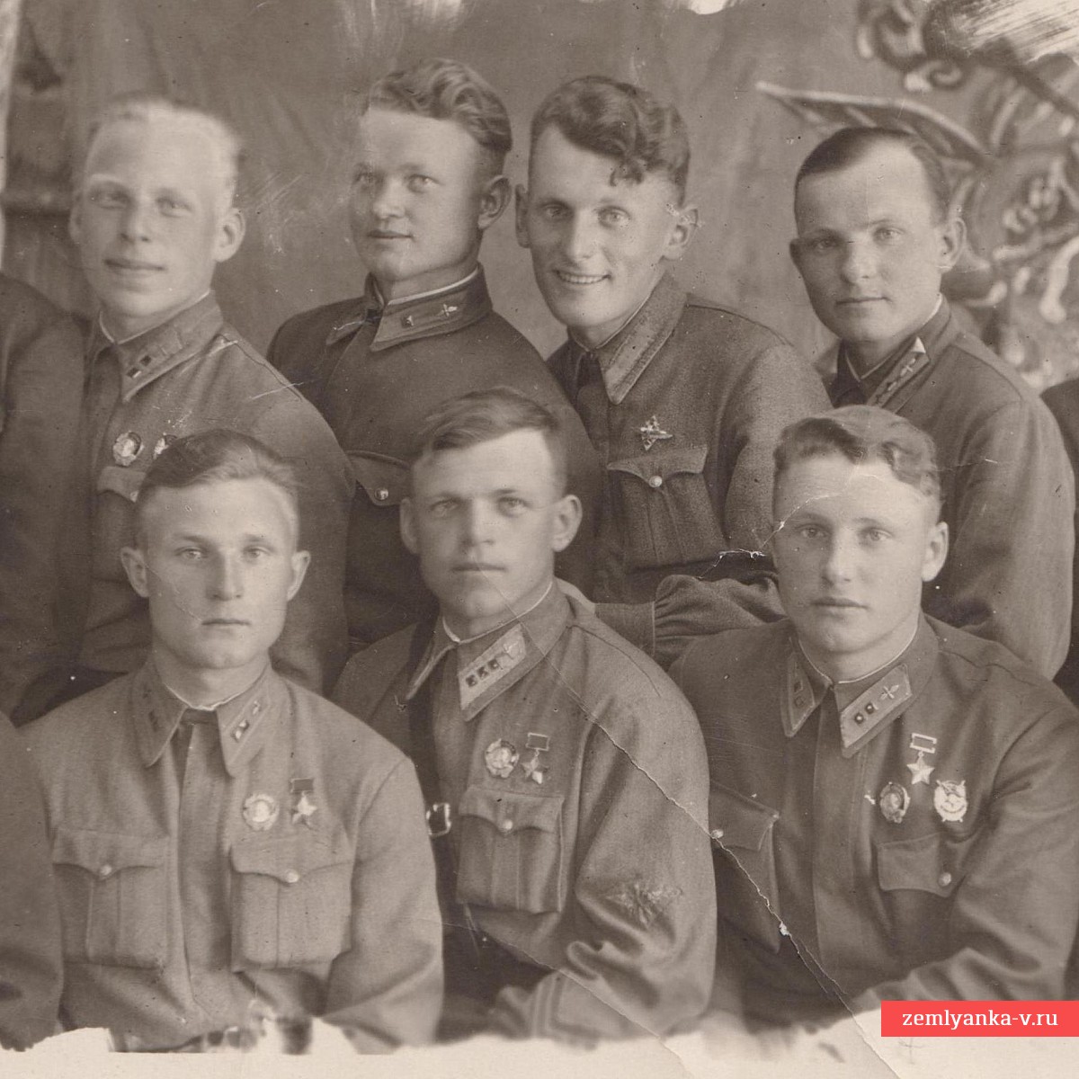 Фото летчиков РККА, в том числе троих Героев Советского союза