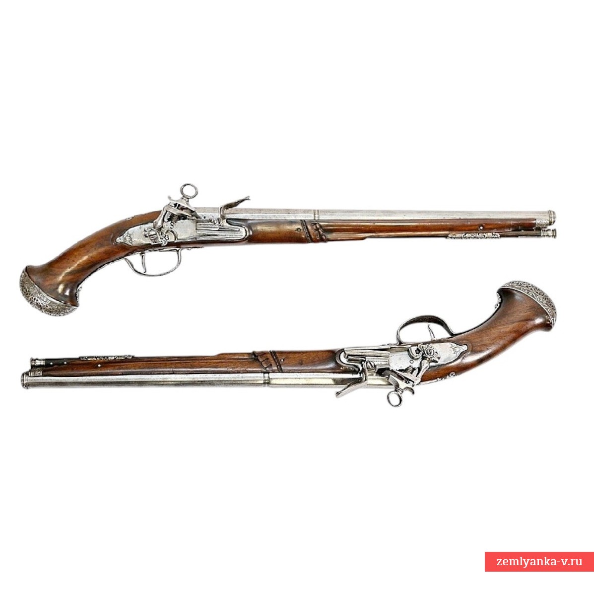 Пара итальянских кавалерийских кремневых пистолетов XVII в.