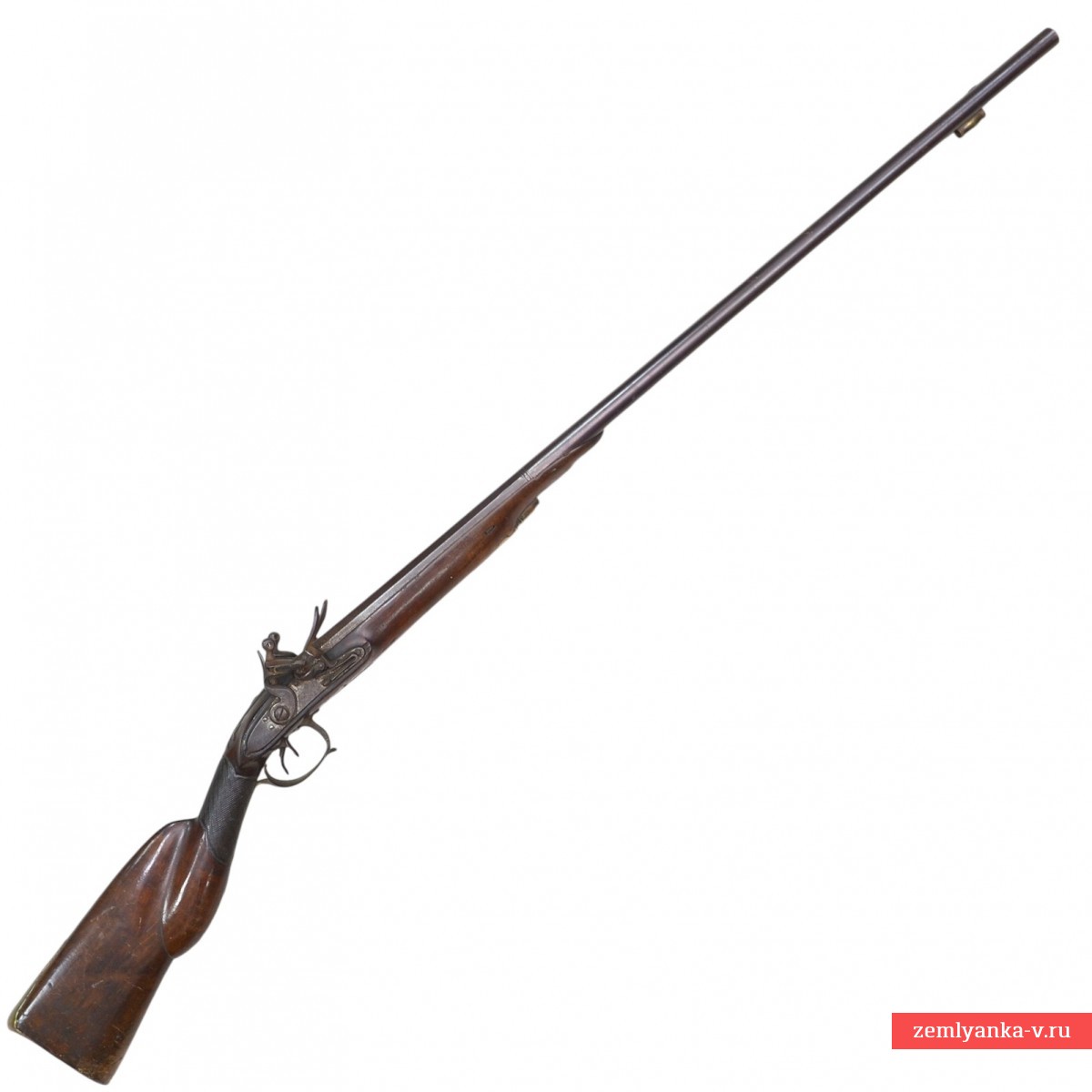 Ружье бельгийское охотничье двуствольное с кремневым замком 