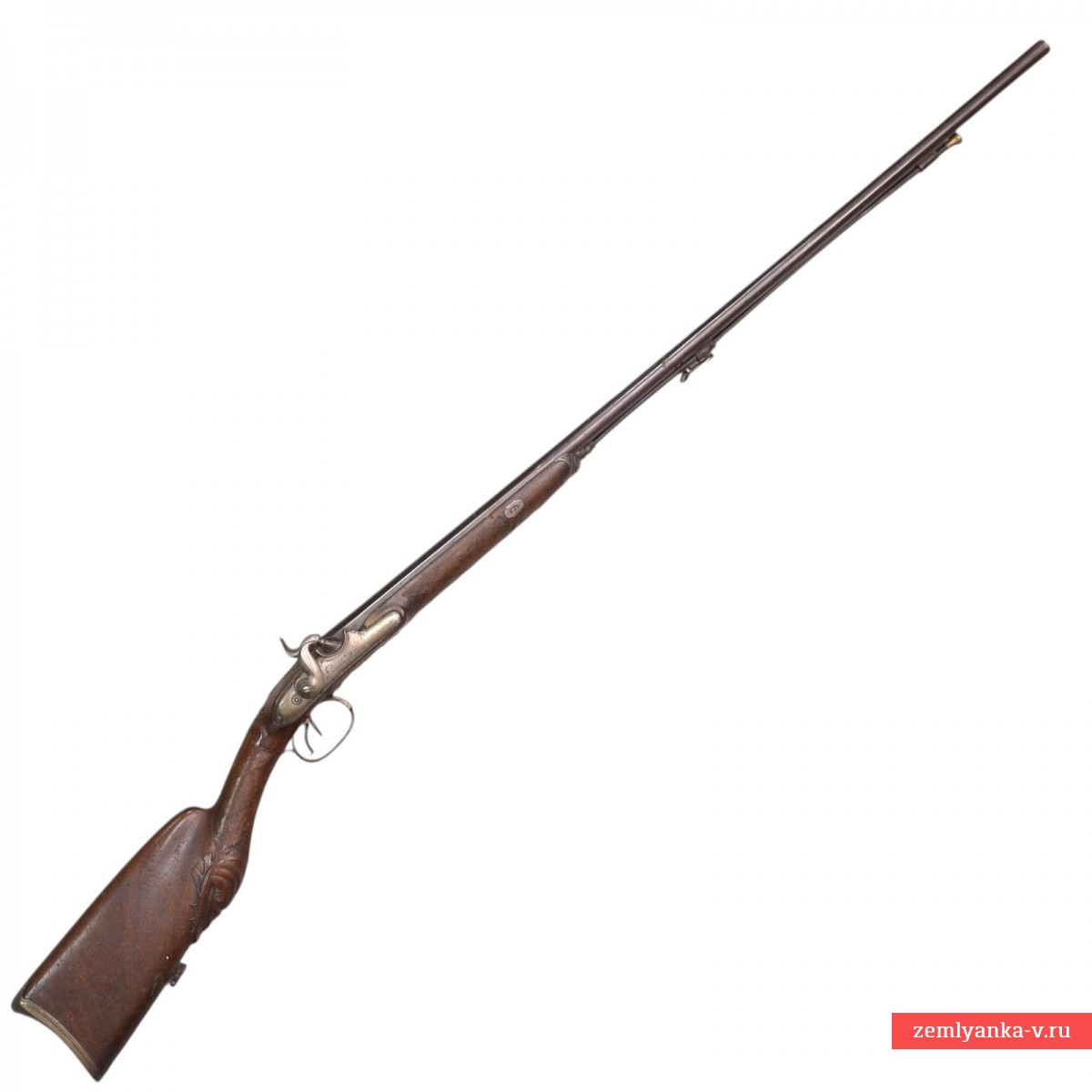 Ружье охотничье двуствольное работы Goupille с дамасскими стволами 