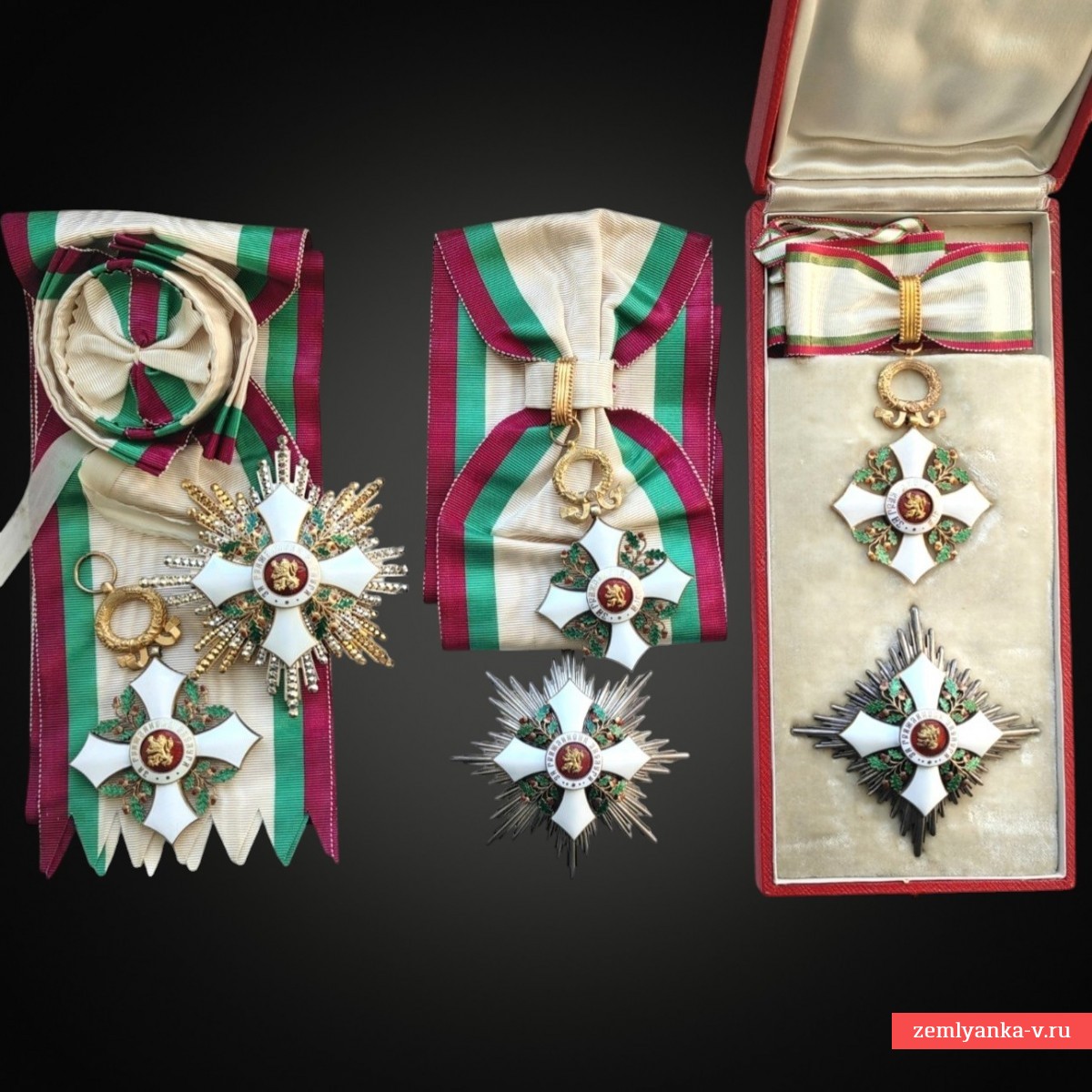 Подборка болгарских орденов Гражданских заслуг и звезд к ним, регентская эмиссия