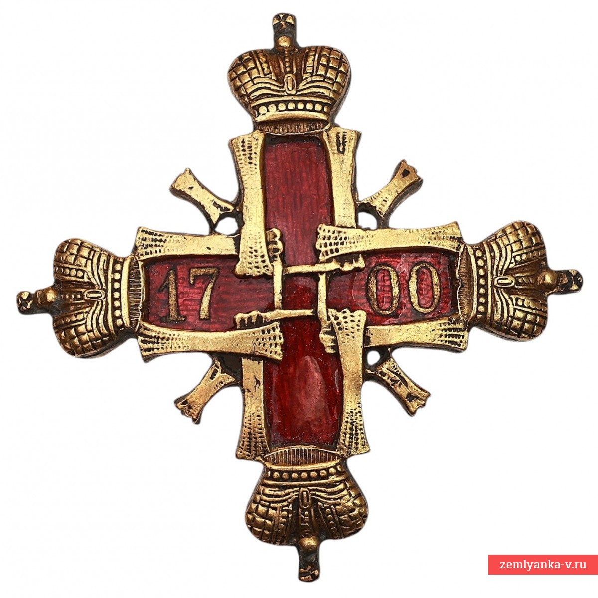 Нагрудный знак офицера 85-го пехотного Выборгского полка, в футляре