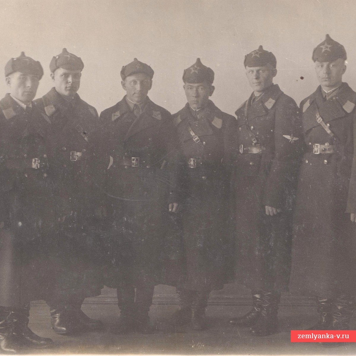 Фото летчиков 1-го СБП в синей зимней униформе, 1940 г.