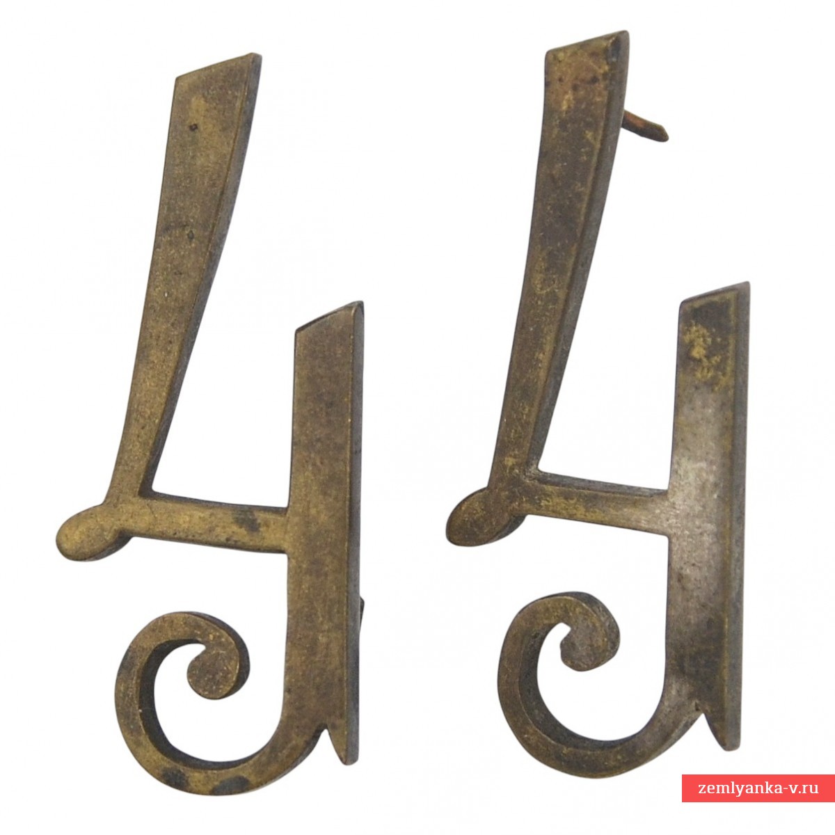 Пара погонных цифр «4», до 1911 года