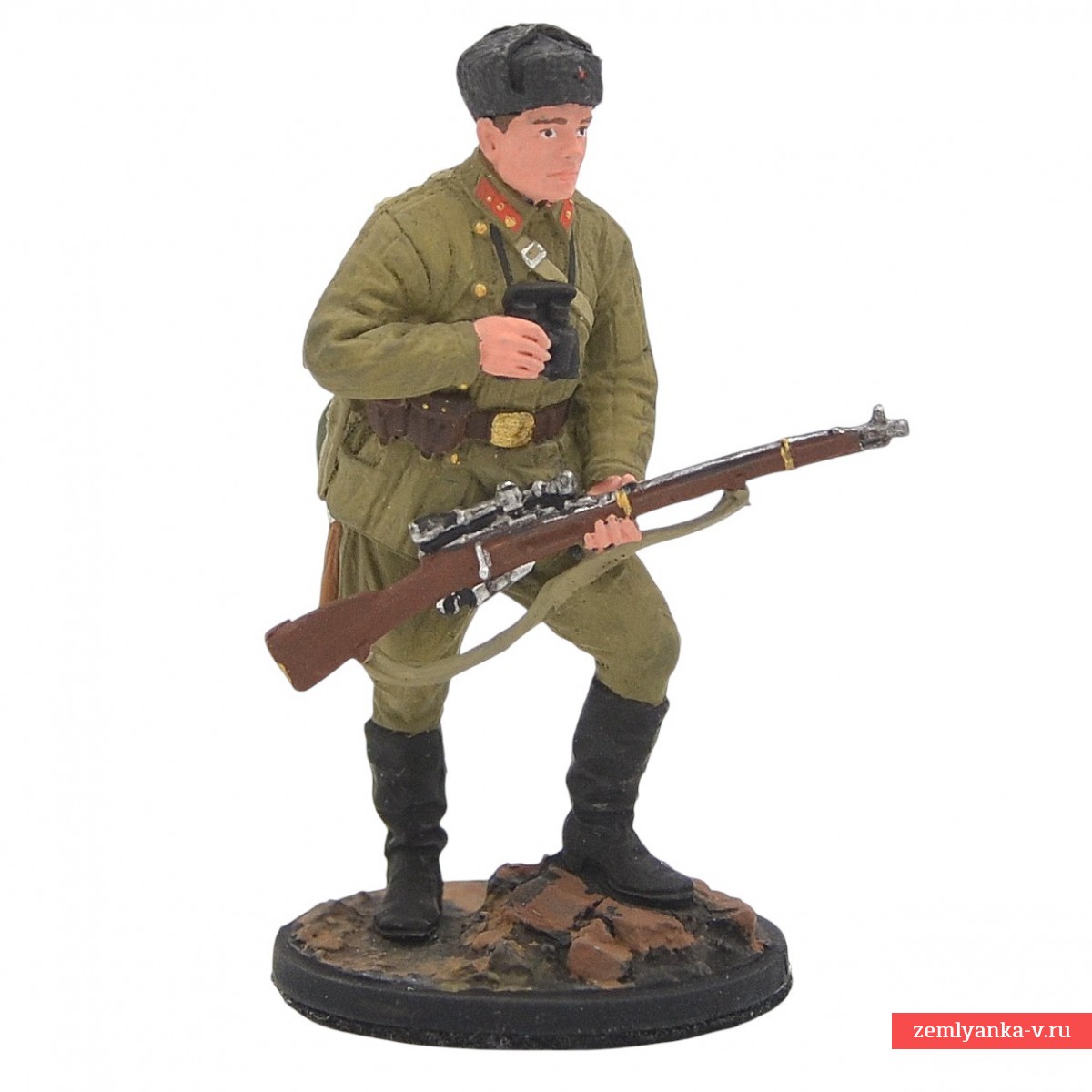 Оловянный солдатик «Старший лейтенант – снайпер пехоты РККА, 1941-43 гг»