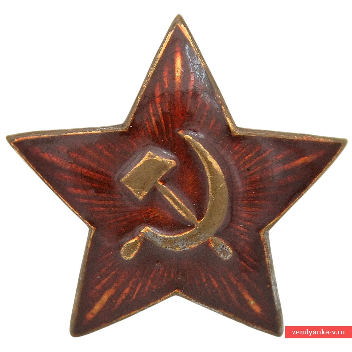 Редкая стальная 30-мм звезда на фуражку или шапку КА