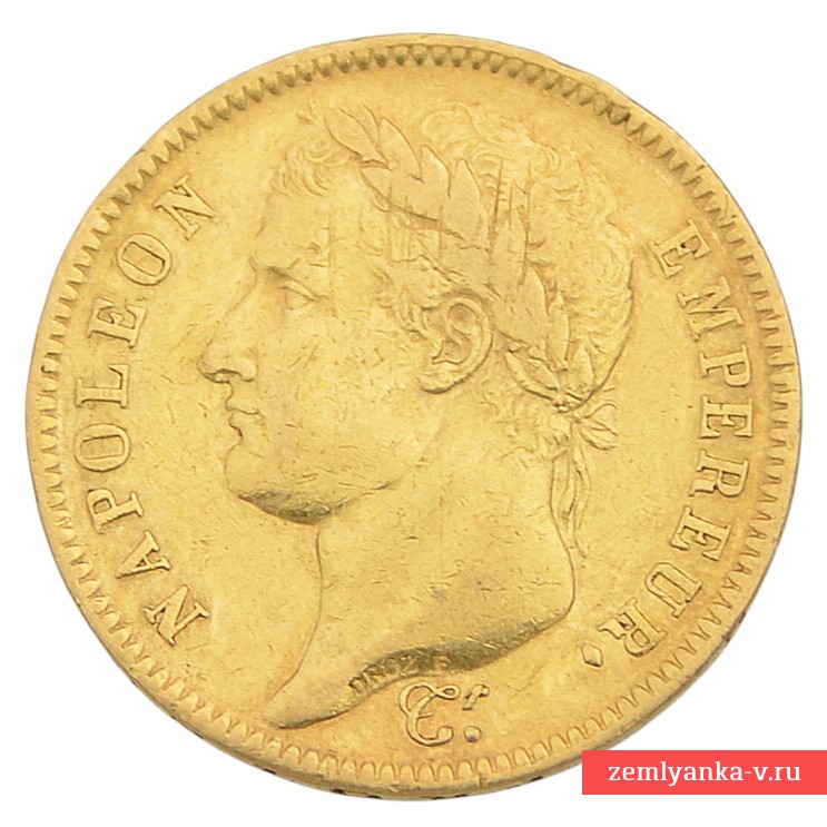 Монета 40 франков (двойной наполеондор) 1812 года.