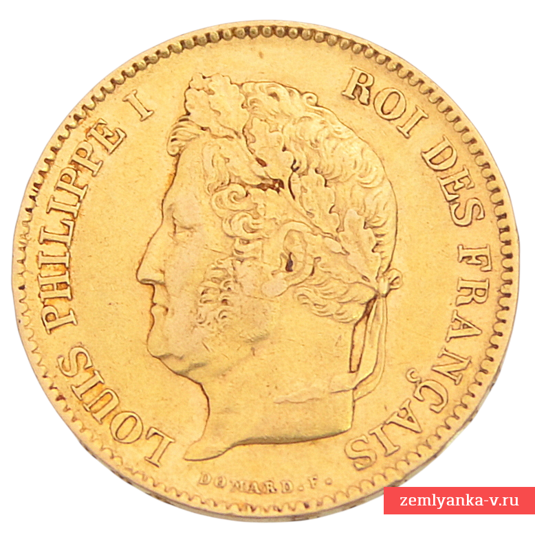 Монета 40 франков 1834 года, Луи-Филипп I (тип «с лавровым венком»)