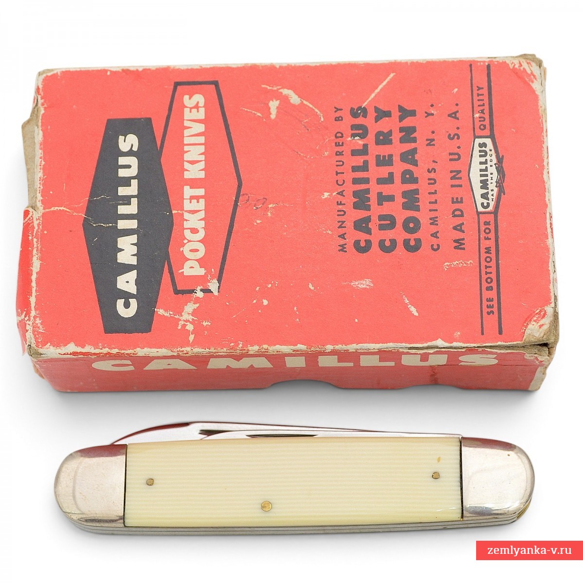Винтажный складной карманный нож Camillus №23 «Cigar Jack» в оригинальной коробке.
