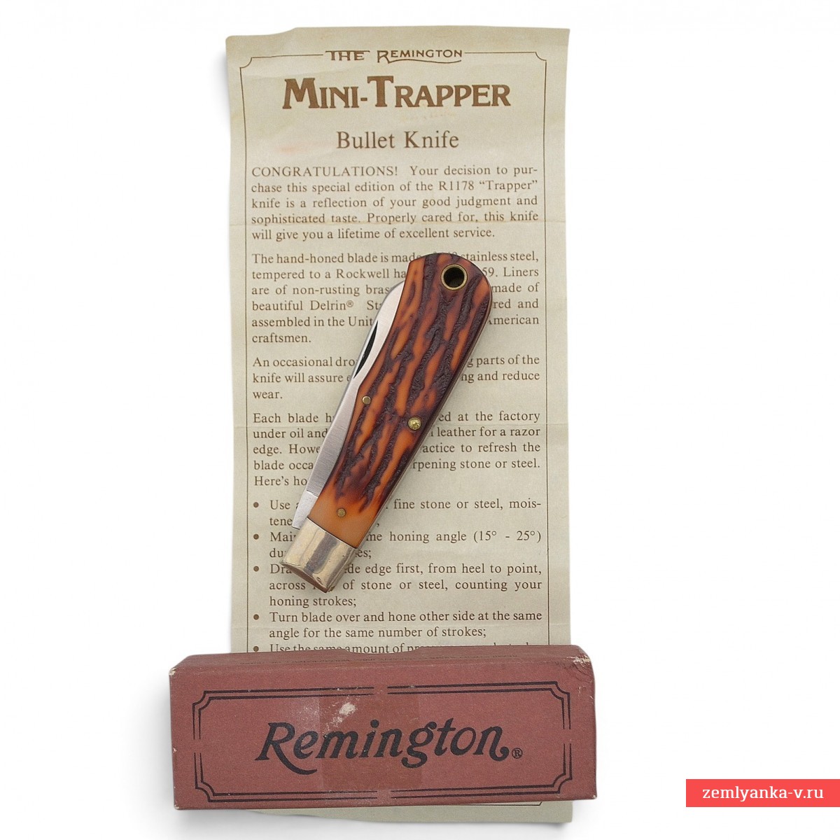 Складной нож Remington R1178 «Mini-Trapper» (серия Bullet Knife) в фабричной коробке.